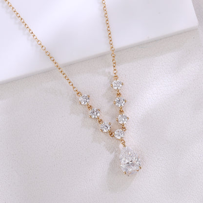 1ct Pear-Shaped Lab-Grown Diamond Necklace 1克拉水滴培育钻石项链