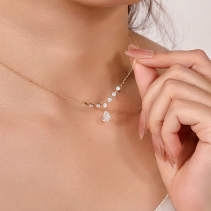 1ct Pear-Shaped Lab-Grown Diamond Necklace 1克拉水滴培育钻石项链