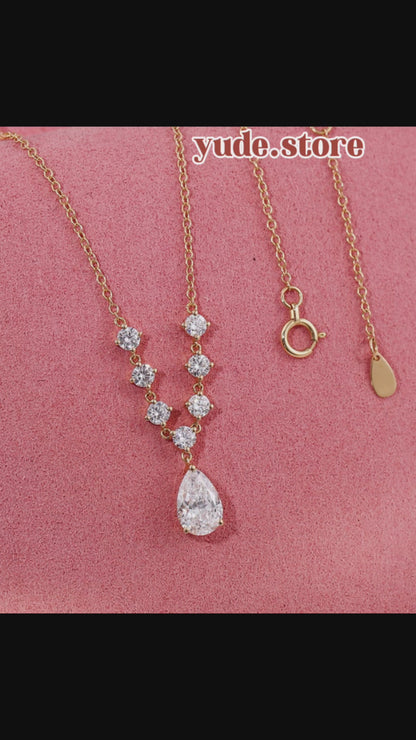 1ct Pear-Shaped Lab-Grown Diamond Necklace 1克拉水滴培育钻石项链